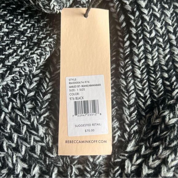 Rebecca Minkoff Marled Beanie Arm Warmer Set NWT - Picture 4 of 7